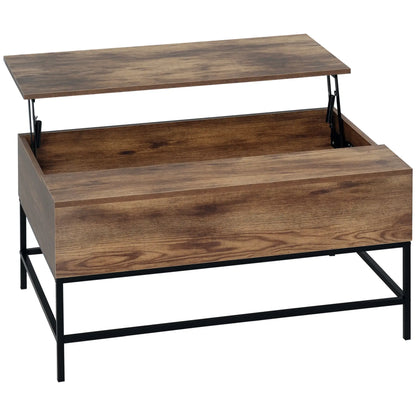 Lift Top Coffee Table, Hidden Storage, Living Room, Rustic Brown Coffee Tables Rustic Brown, Black at Gallery Canada