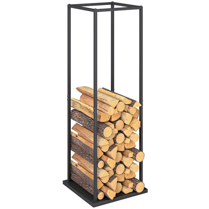 Firewood Rack Outdoor, Heavy Duty Log Holder, 13 x 13 x 43, Black Firewood Racks at Gallery Canada