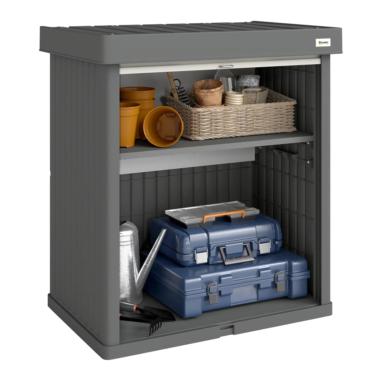 82 Gallon Outdoor Storage Box, Splash Resistant, UV Resistant, Grey Patio Storage Boxes at Gallery Canada