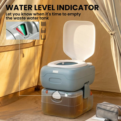5.8 Gallon Portable Toilet With Level Indicator, Anti-Leak Pump Camping Toilets at Gallery Canada