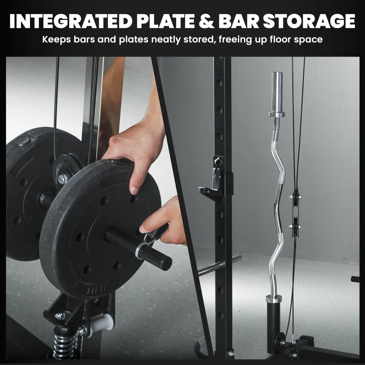 Multi-Functional Power Rack, Smith Machine Cable Crossover System Power Towers at Gallery Canada