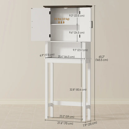 Over The Toilet Storage Cabinet, Open Shelf, Adjustable Bar, White Over The Toilet Storage at Gallery Canada