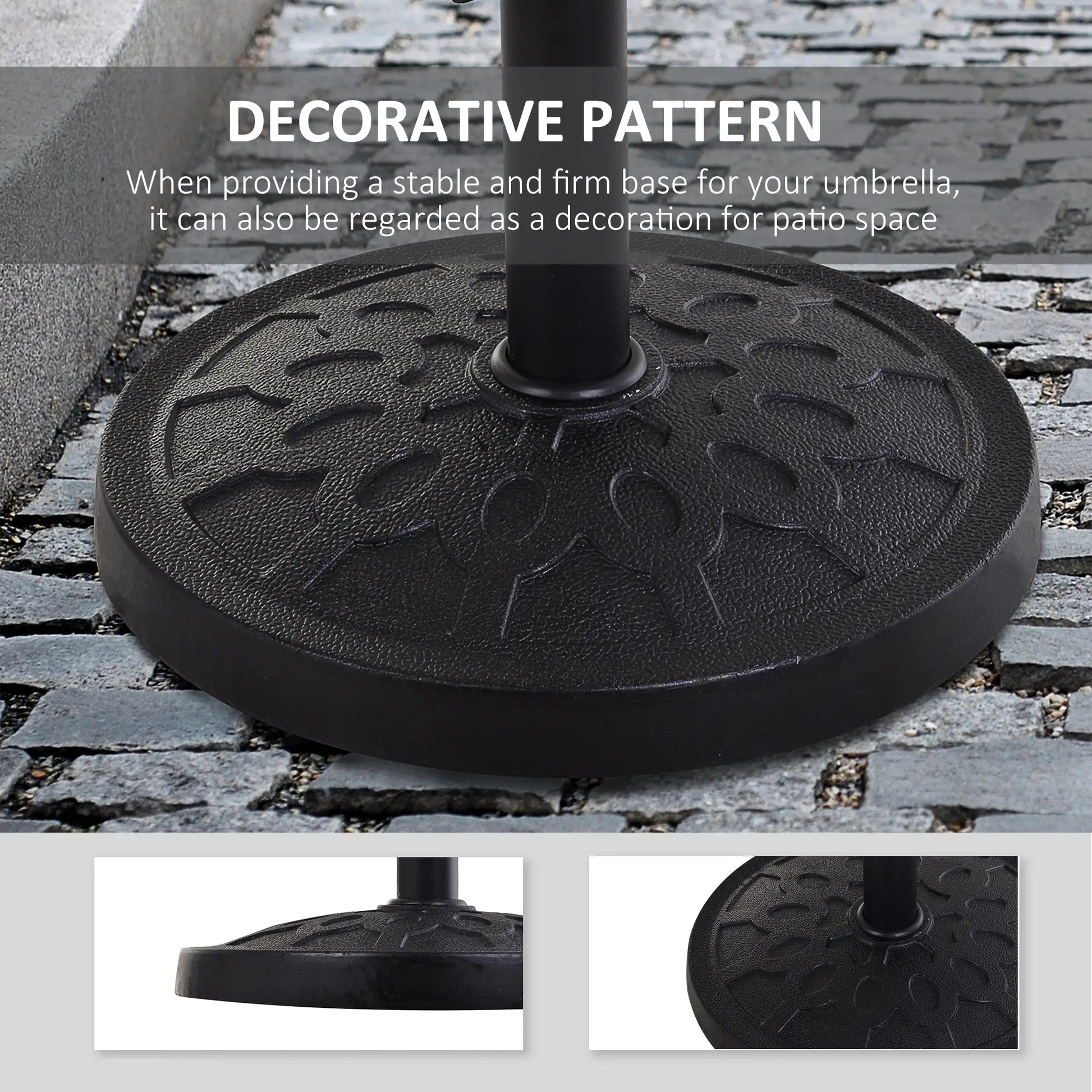 29 lbs Resin Round Patio Umbrella Stand, Black Umbrella Bases at Gallery Canada