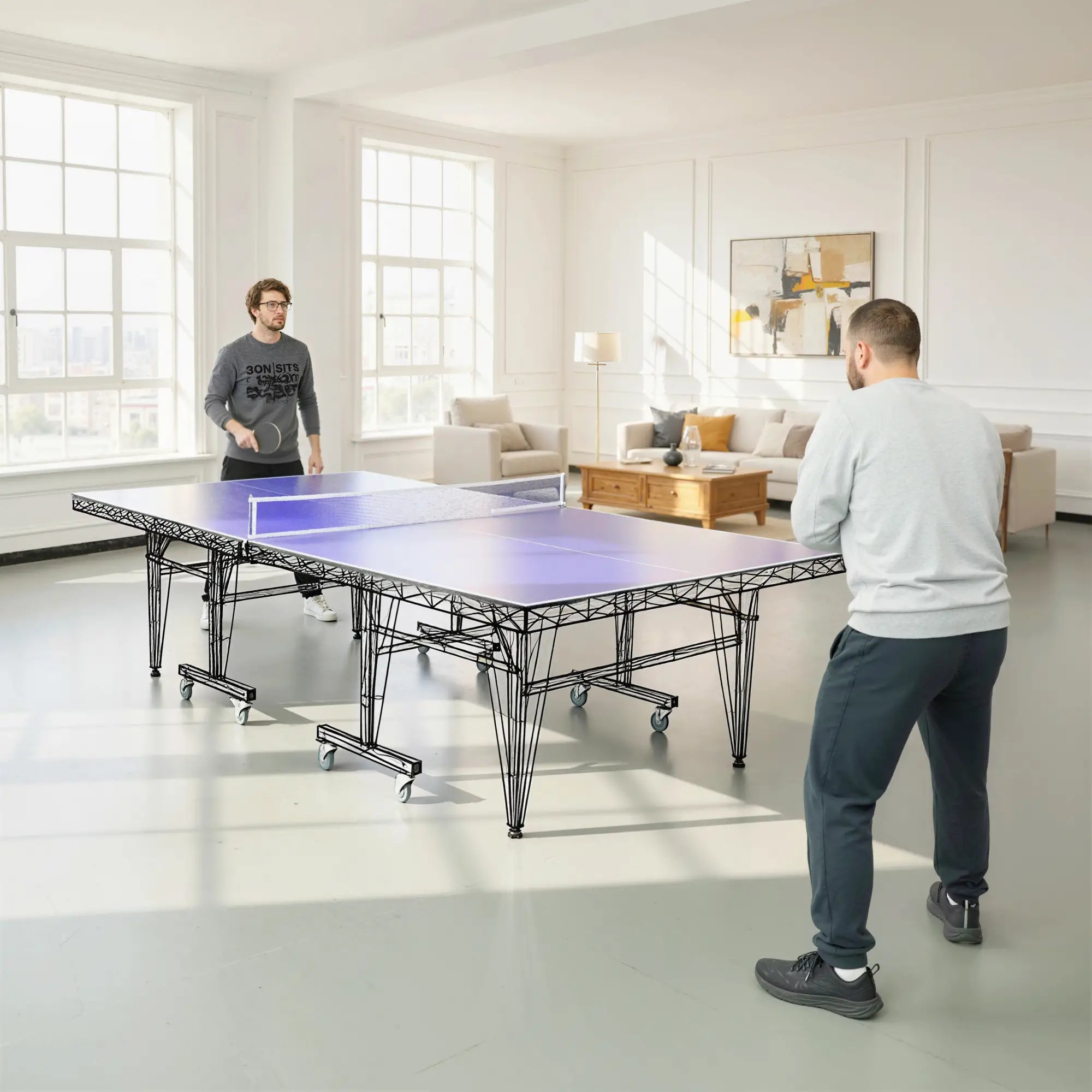 9 ft Folding Ping Pong Table Top, Pool Table Conversion, Blue Game Tables at Gallery Canada