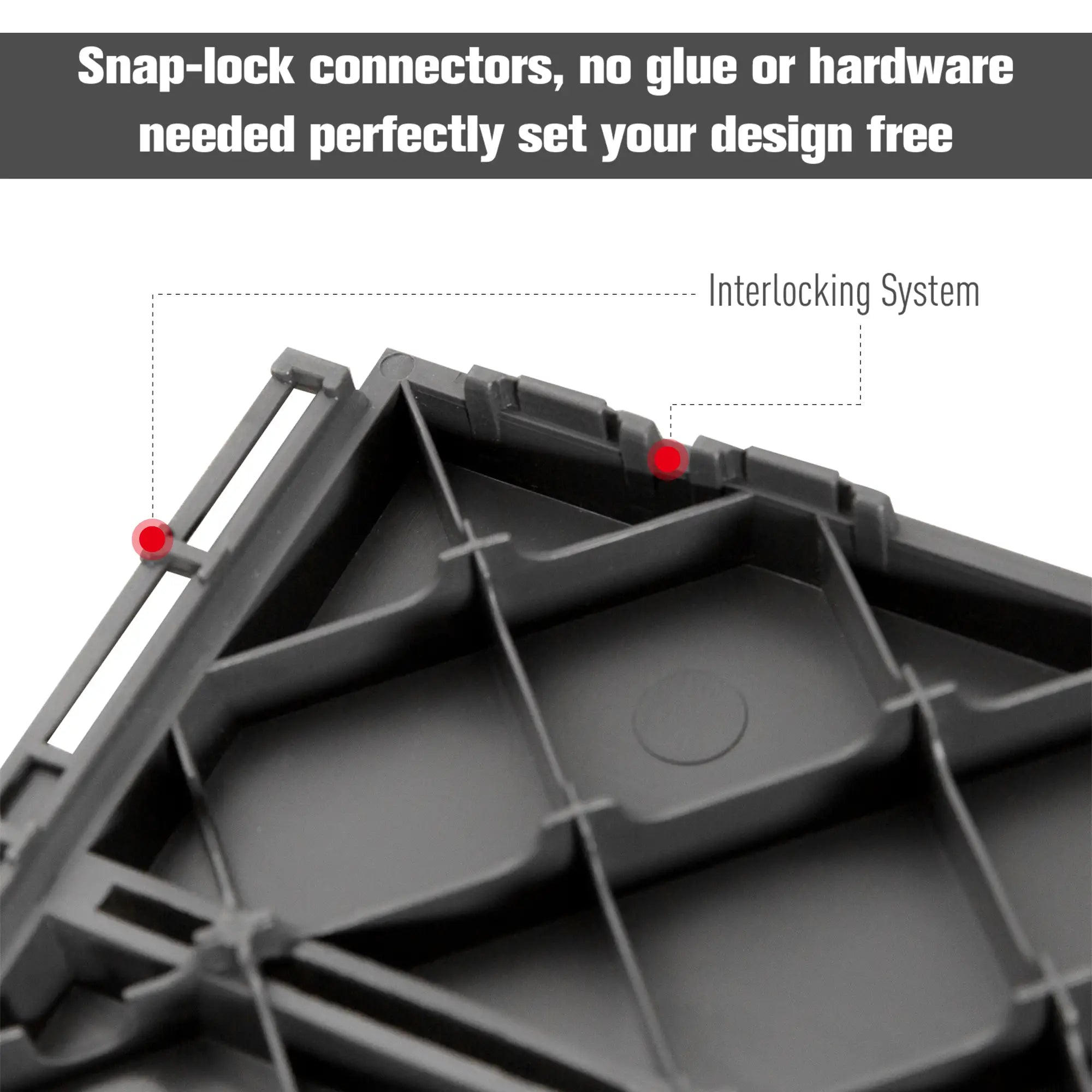 9 Pcs PP Interlocking Deck Tile, 12 x 12, Indoor Outdoor, Black Deck Tiles at Gallery Canada
