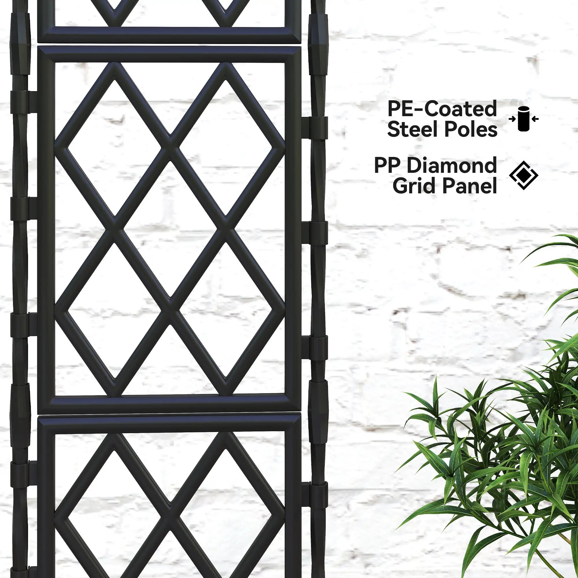 Foldable Garden Trellis, 33.5 x 77.6 Inch, Lattice Climbing Support, Black Plant Stands at Gallery Canada