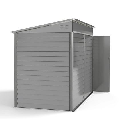 4.6' x 9' Steel Outdoor Storage Shed, Lean to, Lockable Doors, Grey Sheds at Gallery Canada