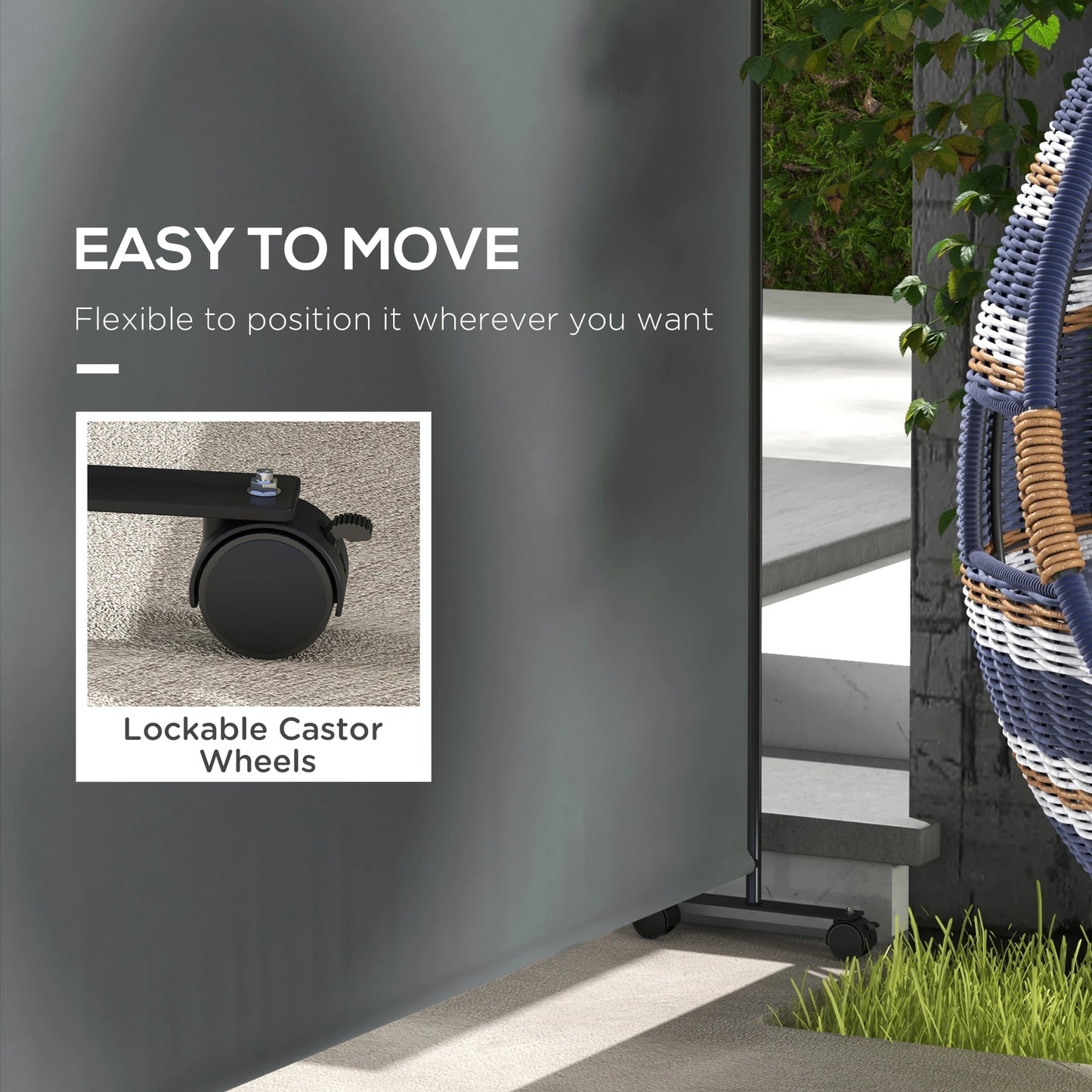 Outdoor Room Divider, Rolling Privacy Screen, 6ft Tall Side Awnings at Gallery Canada