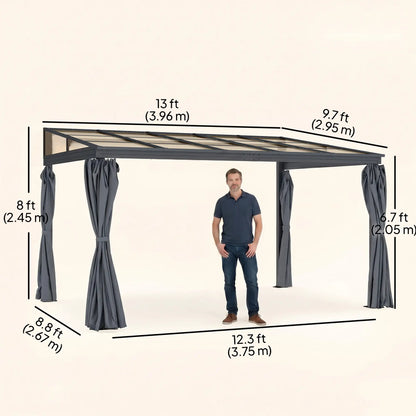 10' X 13' Outdoor Hardtop Pergola, UV Protection With Curtains Pergolas at Gallery Canada