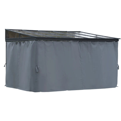 10' x 13' Hardtop Pergola, PC Roof Gazebo, Sun Shelter with Curtains Pergolas at Gallery Canada