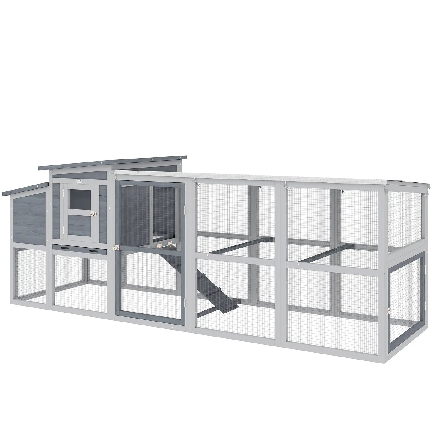 Large Chicken Coop, Wooden Hen House With Covered Run Chicken Coops Grey at Gallery Canada