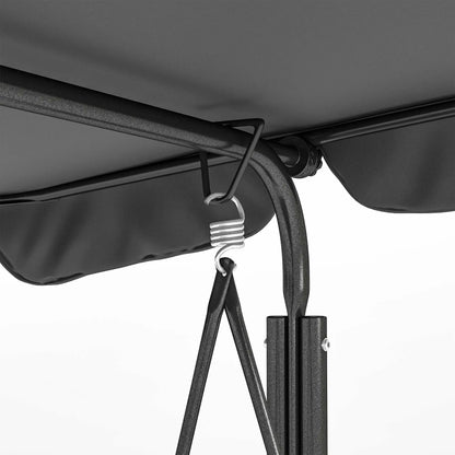 3-Seater Outdoor Porch Swing With Canopy, Black Patio Swings with Stand at Gallery Canada