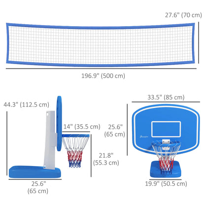 2-in-1 Pool Basketball Hoop and Volleyball Set, Portable with Fillable Base Basketball at Gallery Canada