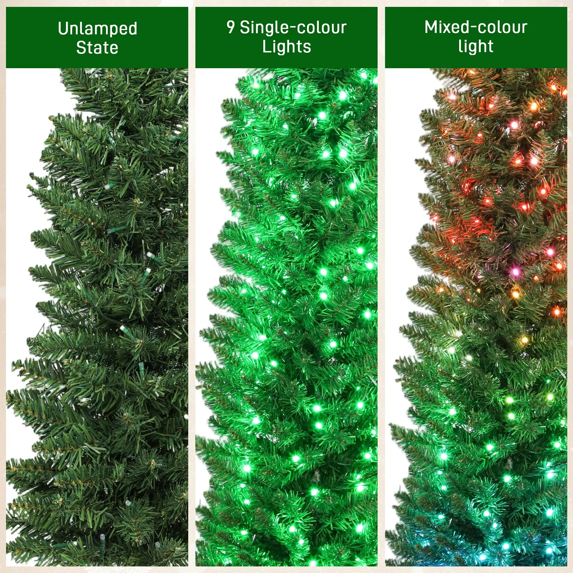 6ft Green Christmas Tree, Colorful DIY LEDs, Remote, Timer, Green Pencil Christmas Trees at Gallery Canada