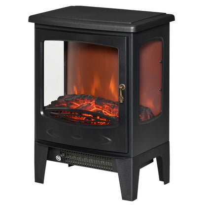 Electric Fireplace Heater, Freestanding, Adjustable Flame, Temperature, 750W/1500W, Black Electric Fireplaces at Gallery Canada