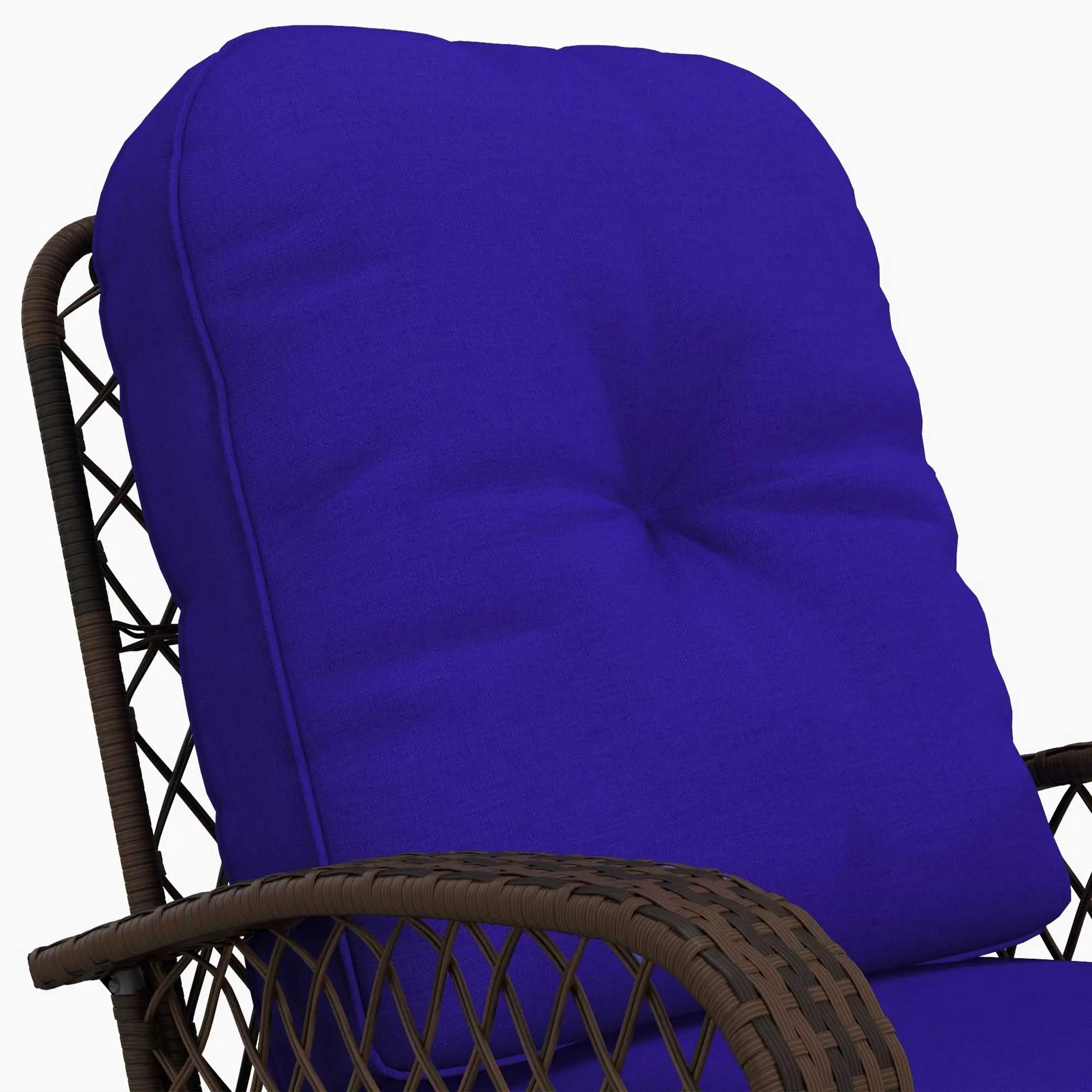 Outdoor Wicker Rattan Rocking Chair, Thick Cushions, Dark Blue Outdoor Rocking Chairs at Gallery Canada