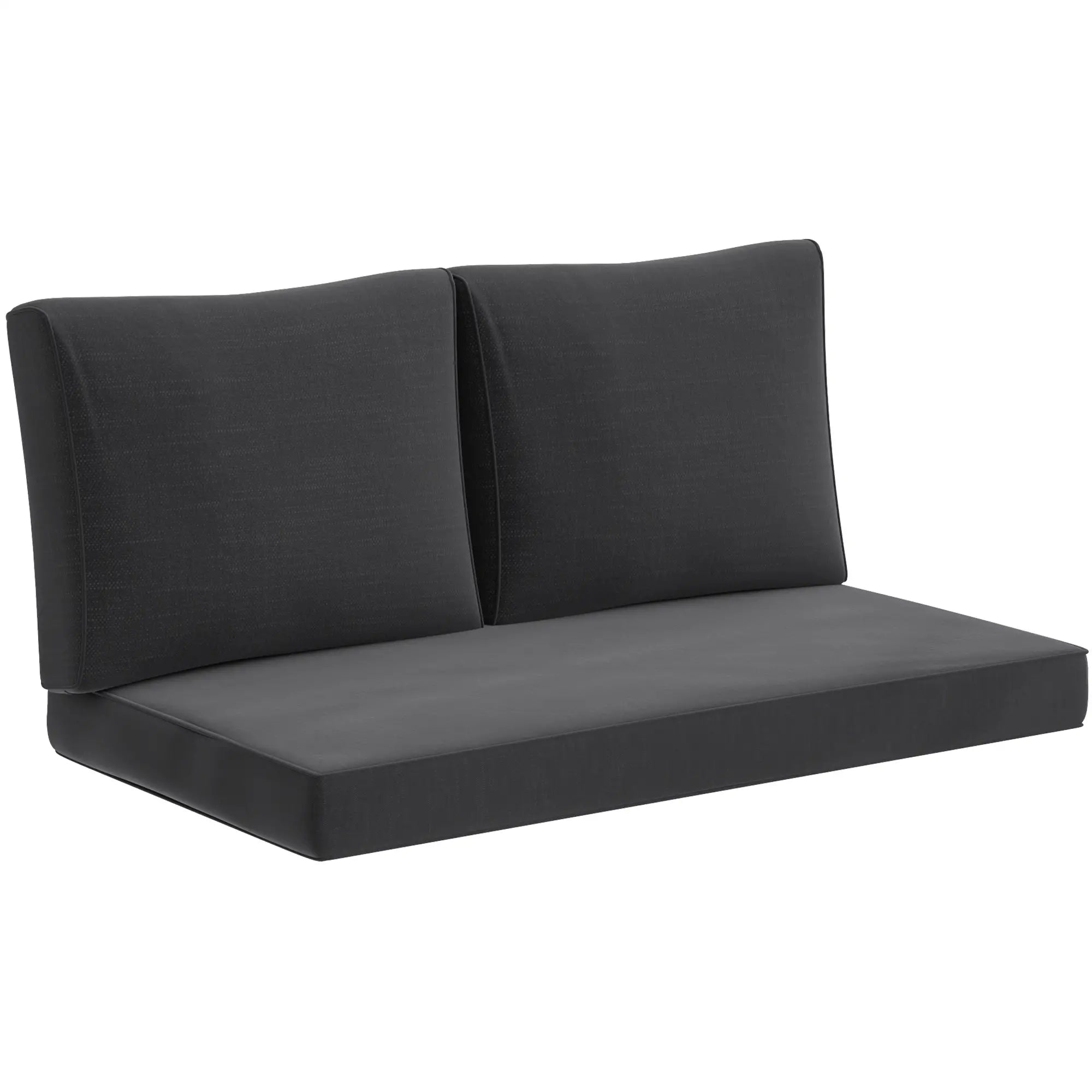 2 Seater Outdoor Cushions With Backrest, Black Patio Chair Cushions at Gallery Canada