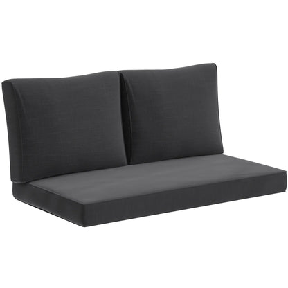 2 Seater Outdoor Cushions With Backrest, Black Patio Chair Cushions at Gallery Canada