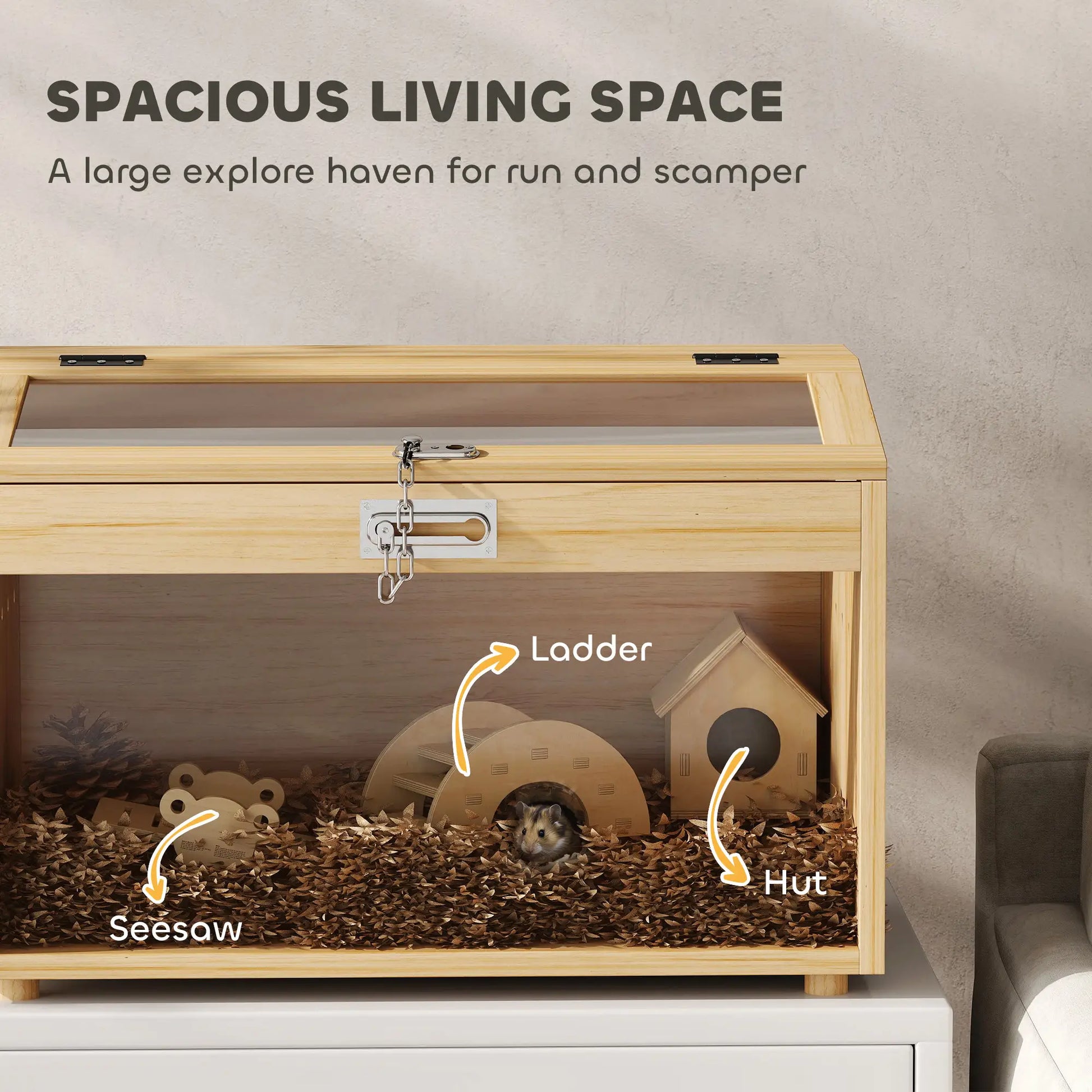 22"L Hamster Cage, Openable Top, Acrylic Windows, Small Animal Cage Hamster Cages at Gallery Canada