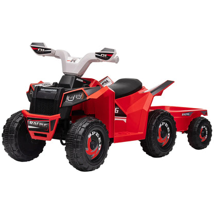 6V Electric Toy Car with Trailer, Forward Backward, Red Electric Ride On Toys Red, Grey, Black at Gallery Canada