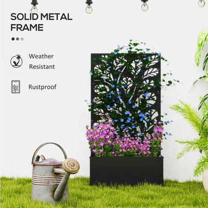 Metal Raised Garden Bed With Privacy Panel, Outdoor Planter Box Raised Garden Beds at Gallery Canada