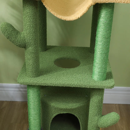 89"-100" Cat Tree Tower for Large Cats, Scratching Posts, Grooming Brush, Green Floor to Ceiling Cat Trees at Gallery Canada