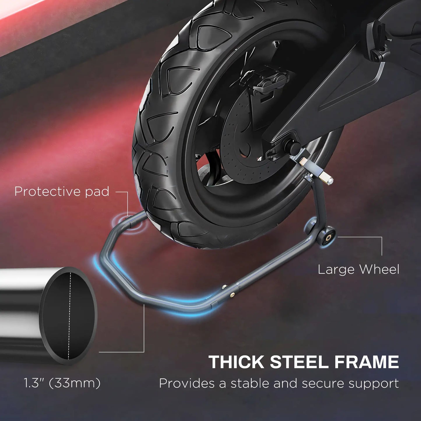 Convertible Motorcycle Stand, Front Rear Lift, 3 Adaptors, Black Automotive at Gallery Canada