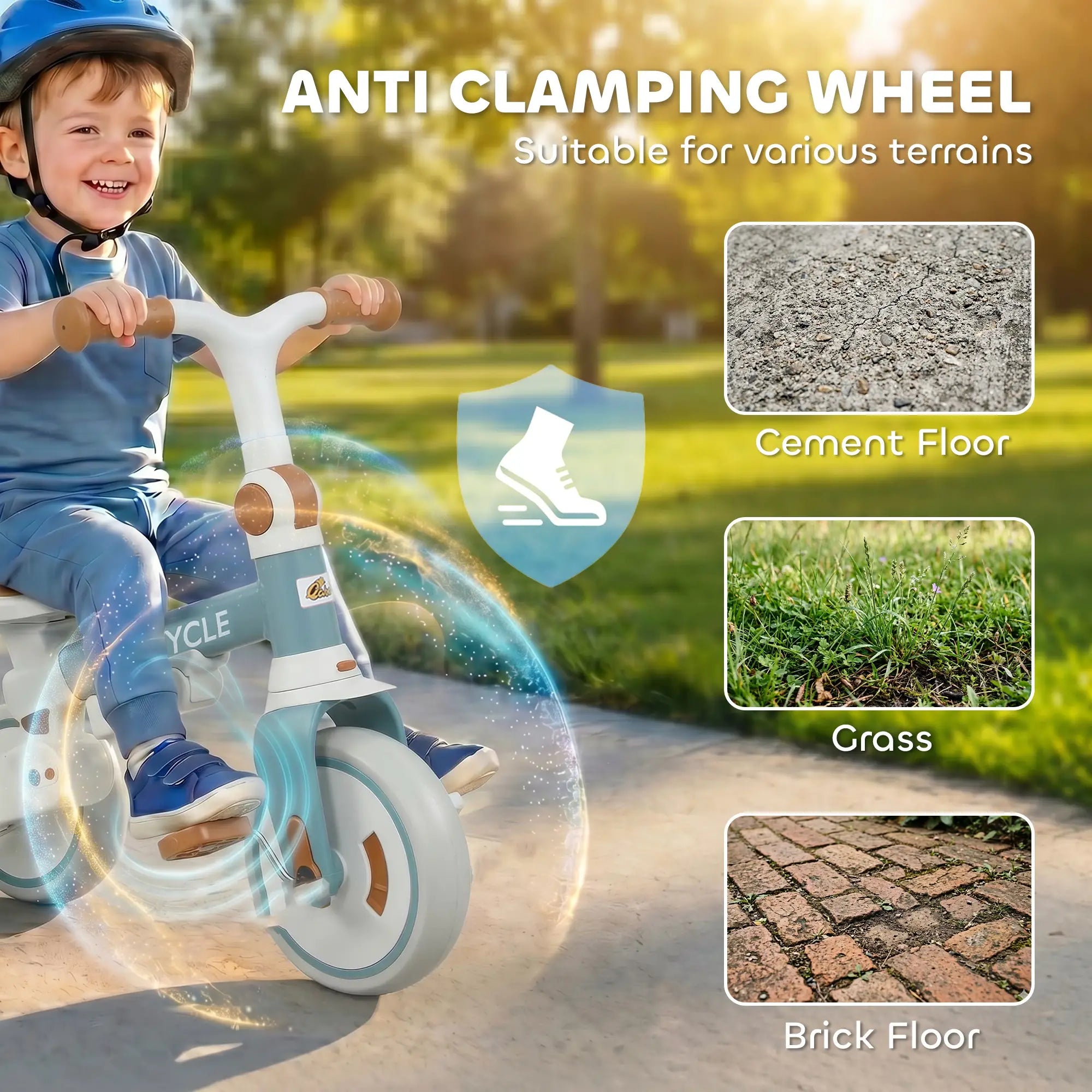 7 in 1 Toddler Tricycle, Adjustable Parent Handle, Canopy, Storage Bag, Brake, Blue Tricycles for Kids at Gallery Canada
