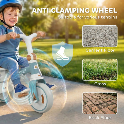 7 in 1 Toddler Tricycle, Adjustable Parent Handle, Canopy, Storage Bag, Brake, Blue Tricycles for Kids at Gallery Canada