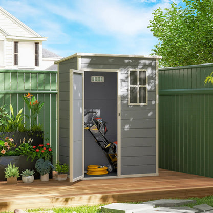 5 x 3FT Garden Shed, Outdoor Storage with Lockable Door, Window, Vent, Grey Sheds at Gallery Canada