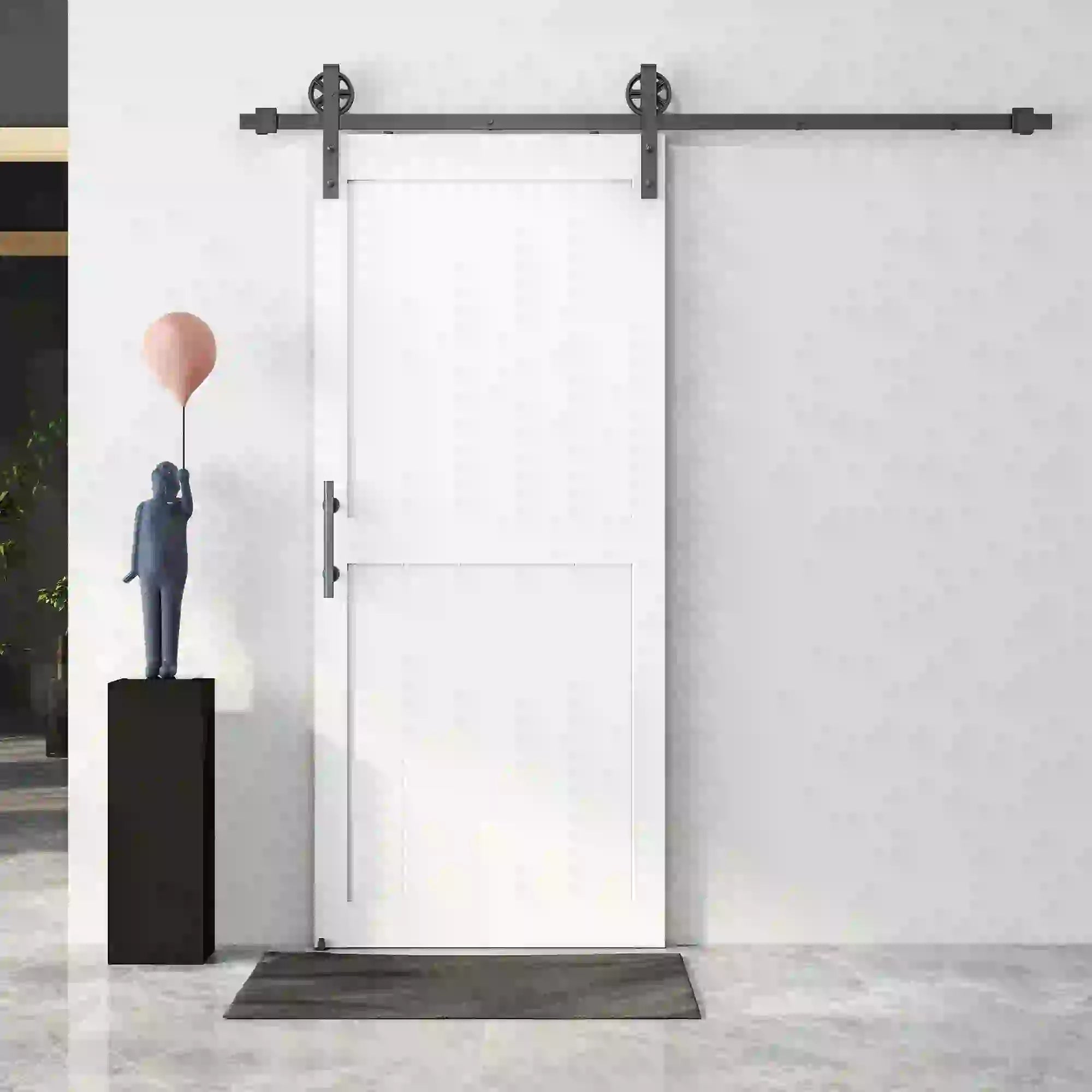 32inx84in Barn Door, Sliding Hardware Kit, Upgraded Rollers, White Door Hardware at Gallery Canada
