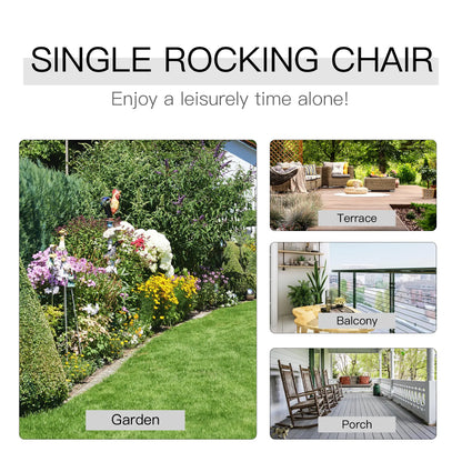 Wooden Porch Rocking Chair, Outdoor Patio Rocker, Garden Seat, Natural Outdoor Rocking Chairs at Gallery Canada