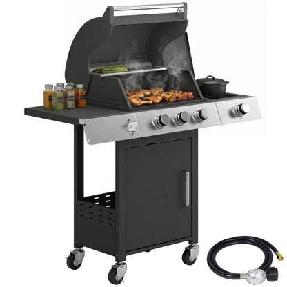 3 Burner Propane Gas Grill, 36,000 BTU, Cast Iron Grates, Wheels, Warming Rack Propane Gas Grills at Gallery Canada