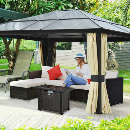 30 Inch Outdoor Gas Fire Pit Table, 50000 BTU, Auto Ignition, Lava Rocks, CSA Certified Fire Pits at Gallery Canada