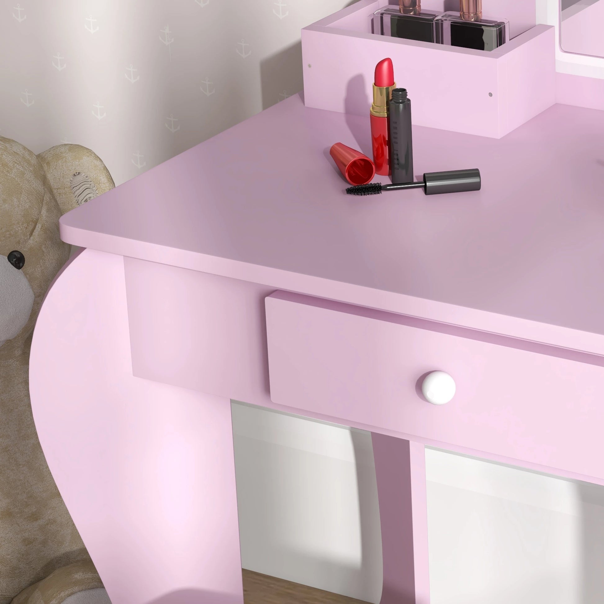 Makeup Vanity With Mirror, Stool, Cloud Design, 3-6 Years, Pink Toy Vanity at Gallery Canada