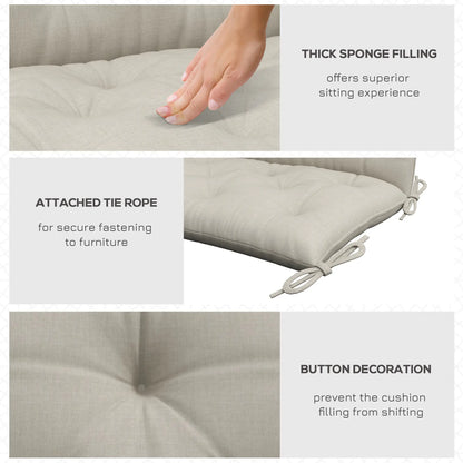 2 Seater Garden Bench Cushion, Thick Outdoor Non-Slip, 47" x 43" x 5", Light Grey Patio Chair Cushions at Gallery Canada