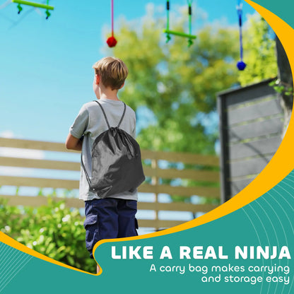 32.8' Kids Ninja Warrior Course, Swing, Monkey Bars, Ladder, Gym Rings, Blue Gym Sets & Swings at Gallery Canada
