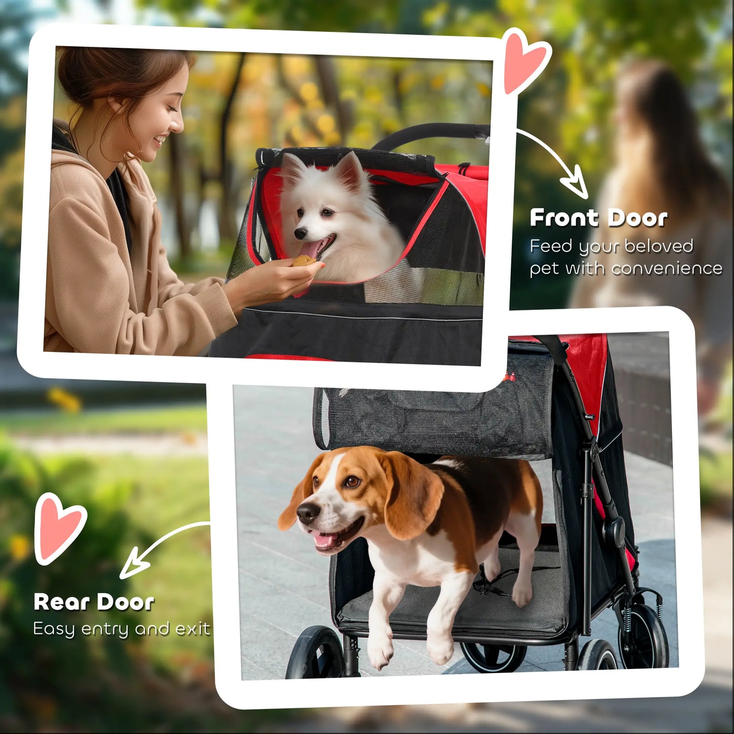 Foldable Pet Stroller, Universal Wheels, Shock Absorber, Large & Medium Dogs, Red Dog Bike Trailers & Strollers at Gallery Canada