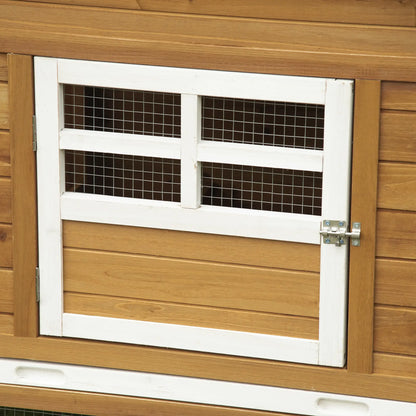 79" Wooden Chicken Coop, Outdoor Hen House, With Removable Tray, Brown Chicken Coops at Gallery Canada
