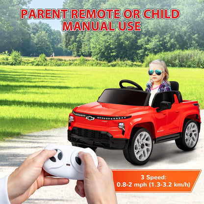 12V Chevrolet Silverado EV RST Licensed Kids Car, Remote Control, Red Electric Toy Cars at Gallery Canada
