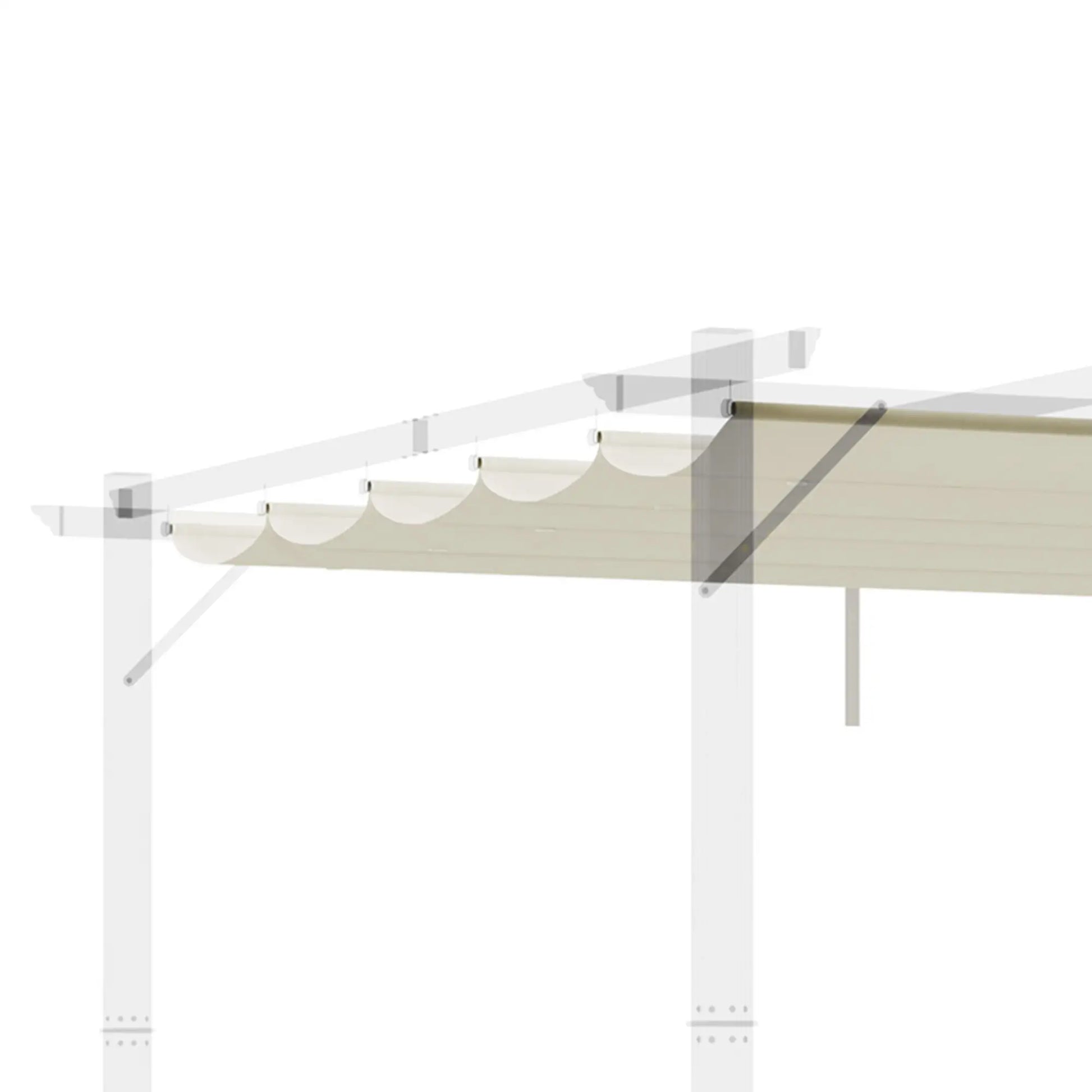 Retractable Pergola Canopy, 10' x 10', Cream White Gazebo Canopy Replacement at Gallery Canada