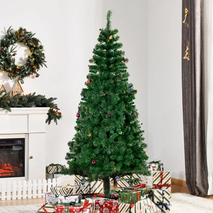 6ft Artificial Christmas Tree, Holiday Party Decor with Ornaments, Green Artificial Christmas Trees at Gallery Canada