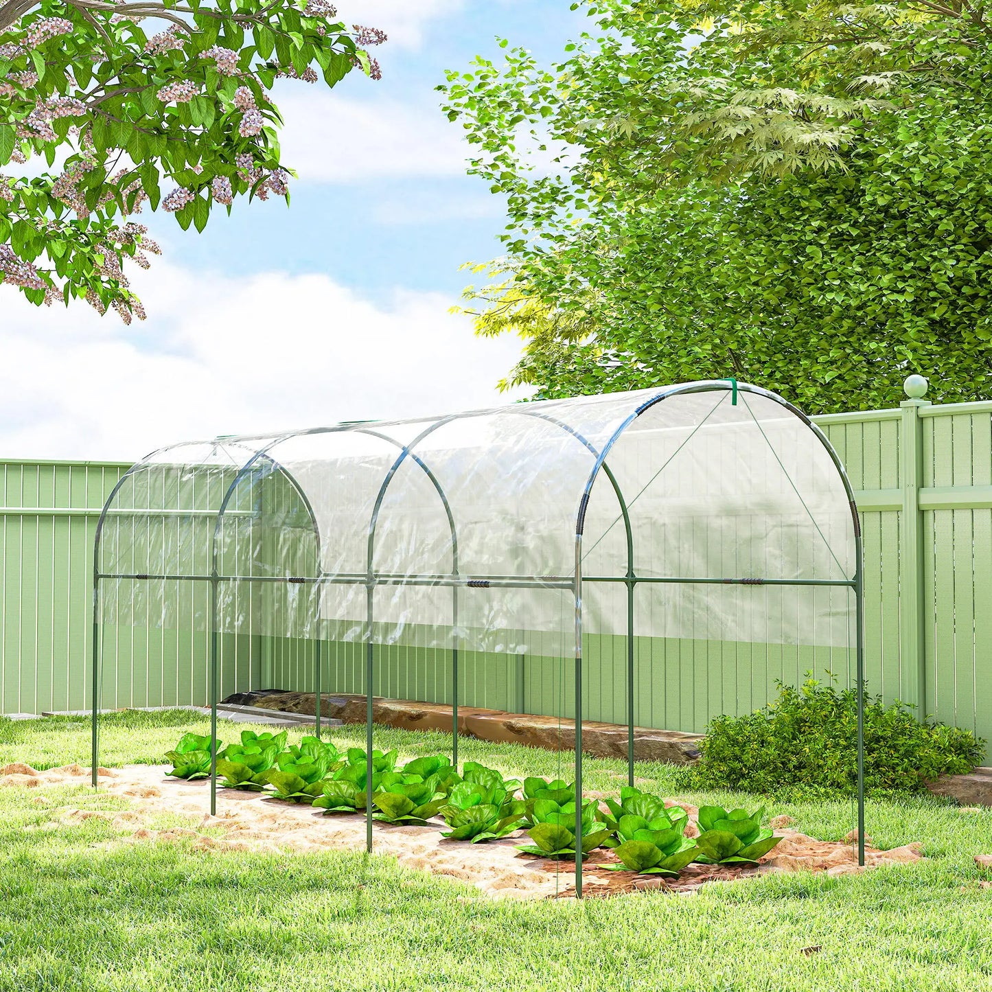 Tomato Greenhouse Tunnel, 4 Hoops, Top Tap, 157.5" x 48.4" x 67.3", Clear Tunnel Greenhouses at Gallery Canada