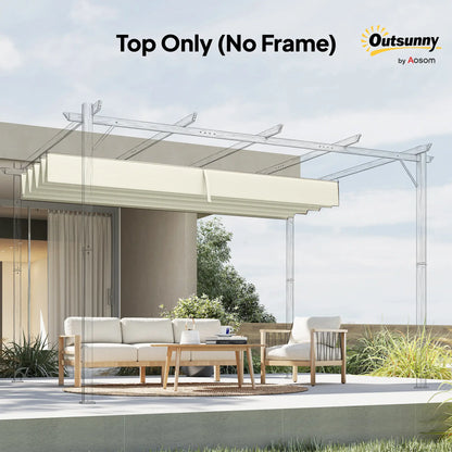 Retractable Pergola Canopy, 10' x 7' Sun Shade, UV30+, Cream White Gazebo Canopy Replacement at Gallery Canada