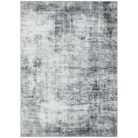 Modern Abstract Area Rug 8x10, Machine Washable, Non-Slip, Grey Living Room Furniture Grey at Gallery Canada