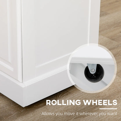 Kitchen Island With Storage, Rolling Cart, Rubber Wood Top, White Kitchen Islands & Kitchen Carts at Gallery Canada