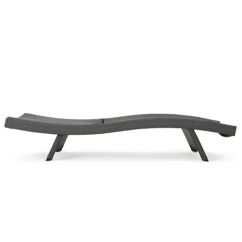 Wicker Chaise Lounge, Adjustable Backrest, Foldable, 79" L x 27.5" W x 38" H, Light Grey Lounger Chairs at Gallery Canada