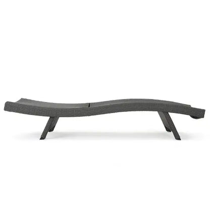 Wicker Chaise Lounge, Adjustable Backrest, Foldable, 79" L x 27.5" W x 38" H, Light Grey Lounger Chairs at Gallery Canada