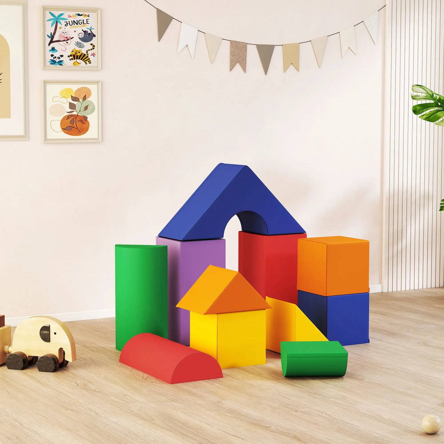 11 Piece Soft Play Blocks, Kids Climb Crawl Gym, Foam Building, Light Color Baby Gym & Playmats at Gallery Canada