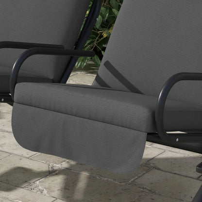 2-Seater Outdoor Porch Swing with Canopy, Grey Patio Swings with Stand at Gallery Canada